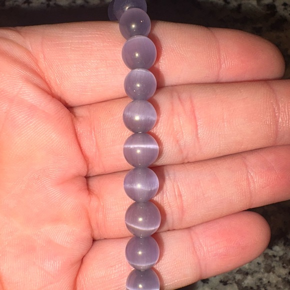 REAL PURPLE CATS EYE Elegant Purple Beaded Bracelet